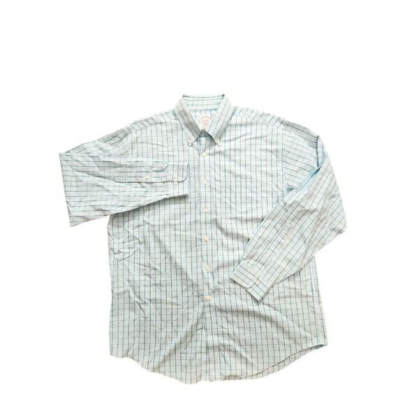 Brooks Brothers plaid men's Large supima cotton button up with chest pocket - Picture 1 of 8
